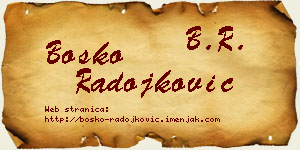Boško Radojković vizit kartica